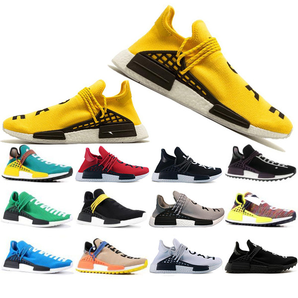 Free Shipping Human Race Hu trail pharrell williams Classic men Casual shoes Nerd black cream mens trainer women designer sports sneakers