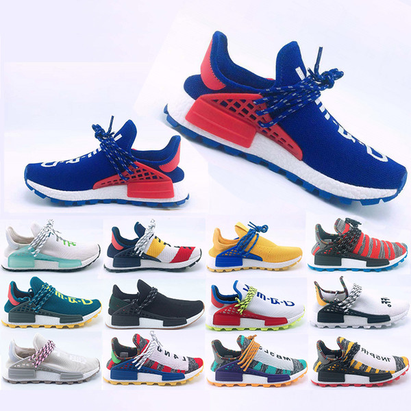 New Original Human Race Hu trail casual Shoes Men Women Pharrell Williams Yellow noble ink Black Red Designer Sports Trainer Sneakers 36-47