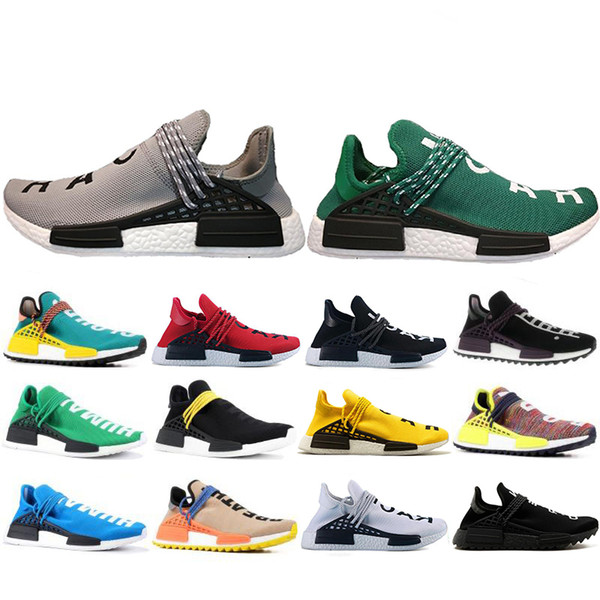 Special Offer Human Race Hu trail pharrell williams men Casual shoes Nerd black cream mens trainer women designer sports sneakers 36-47