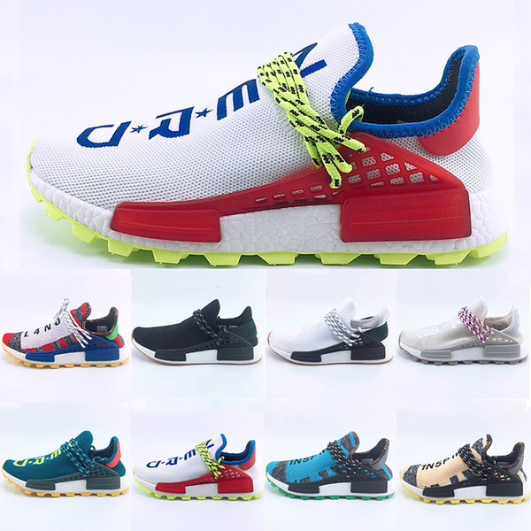 New Arrival Creme x NERD Solar PacK Human Race Running Shoes pharrell williams Hu trail trainers Men Women runner Sports sneakers 36-47