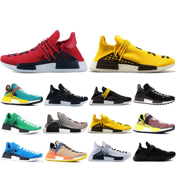 Hot Sale Human Race Hu trail pharrell williams 2019 men Casual shoes Nerd black cream mens trainer women designer sports sneakers 36-47