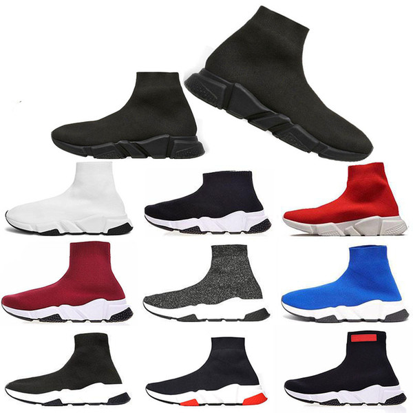 2019 New Arrival Designer Luxury Brand Sock Shoes Oreo Black White Men Casual Shoes New Gypsophila Cheap Women Boots Sneakers Size 36-45