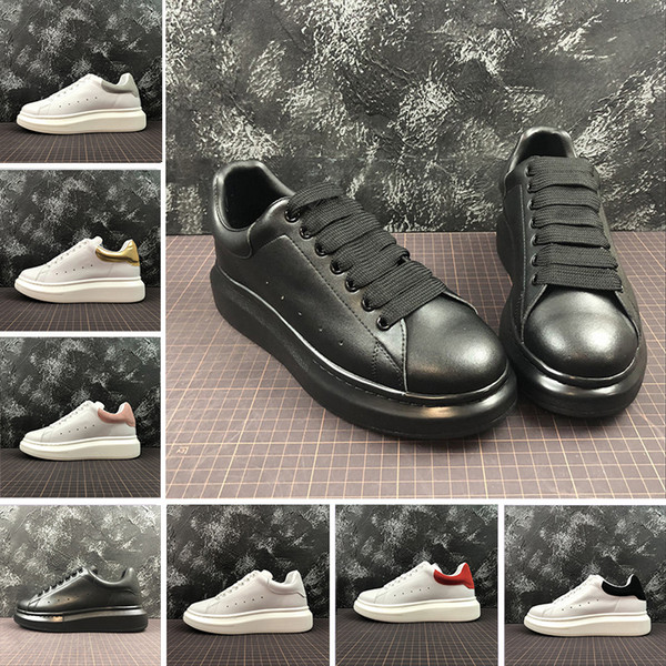 Hot Sale Platform Shoes Brand Luxury Designer Black white red Women Gold Low Cut Leather Flat designers men womens Casual sneakers 36-44