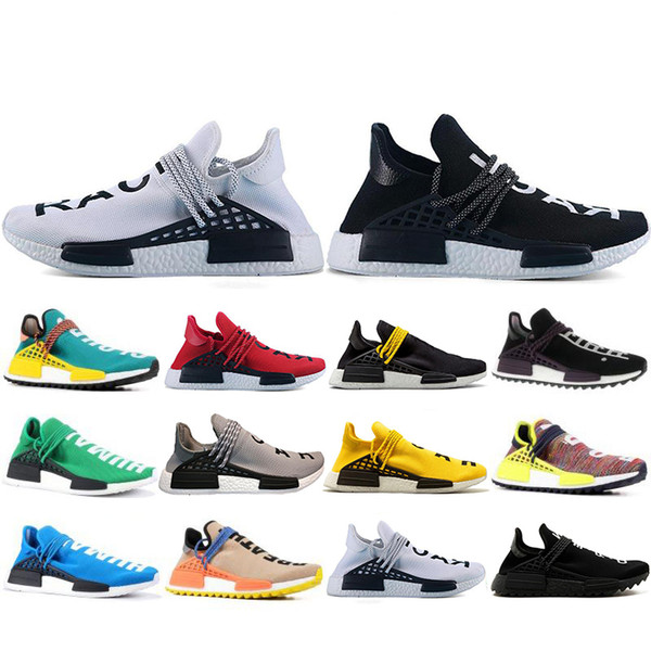 Direct Selling Human Race Hu trail pharrell williams men Casual shoes Nerd black cream mens trainer women designer sports sneakers 36-47