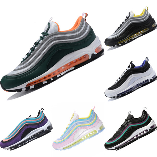 With Box 2019 Classic 97s Leather and Mesh Breathable Casual Shoes Originals 97 OG All AirCushion Cushioning Casual Shoes