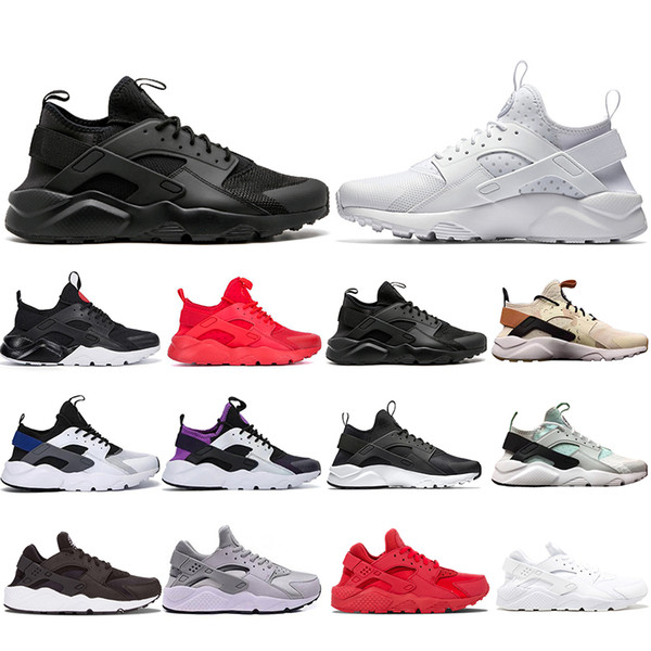 High Quality Huarache Run 1.0 4.0 Stripe Black Grey Bronzine Casual Shoes Mens Womens Designer Sport Sneaker Size 36-45