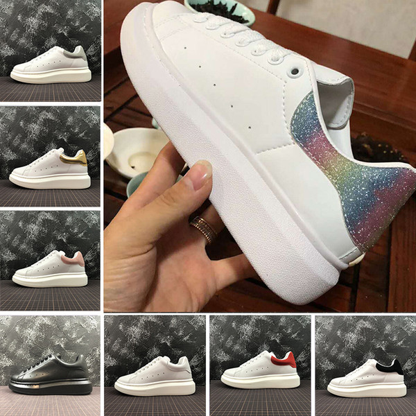 New Original Platform Shoes Brand Luxury Designer Black white red 2019 men Women Gold Low Cut Leather Flat Casual Shoe sneakers 36-44