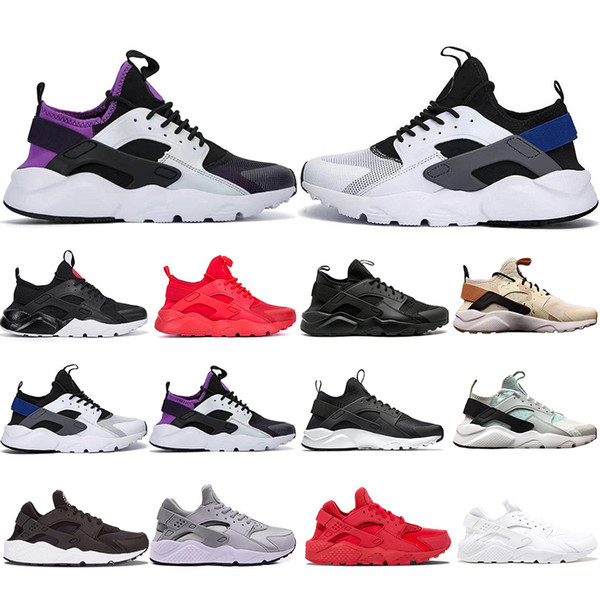 High Quality Huarache Run 1.0 4.0 Stripe Black Grey Bronzine Casual Shoes New Men Women Designer Sport Sneaker Size 36-45