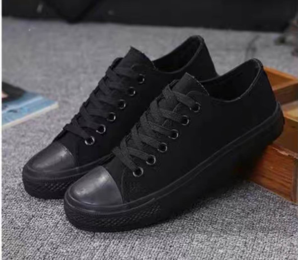 New fashion trend low-top canvas shoes men's daily leisure lace breathable cloth shoes pure color student fashion training shoes