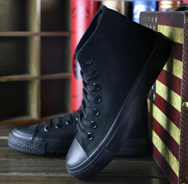 New Canvas Shoes Fashion High-Up Leisure Classic Shoes Young Chao Boys Korean Black Cloth Shoes Gao Bang