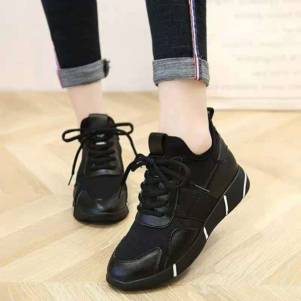 Women's Shoes Fall and Winter 2019 New Women's Shoes Korean Edition Fashion Classic Baitao Thick-soled Leisure and Sueded Black Running Shoe