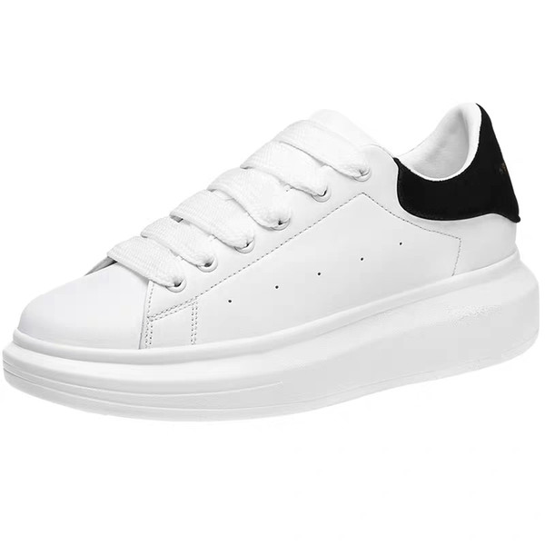 New Men's and Women's Fashion Luxury White Leather Platform Shoes, Flat-soled Shoes, Leisure Shoes, Women's Black, Red and Pink Sports Shoes