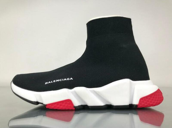 High Quality cheap Women Men Sock Running Shoes Black White Red Speed Trainer Luxury Designer stretch-knit Mid Sports Shoe Sneakers