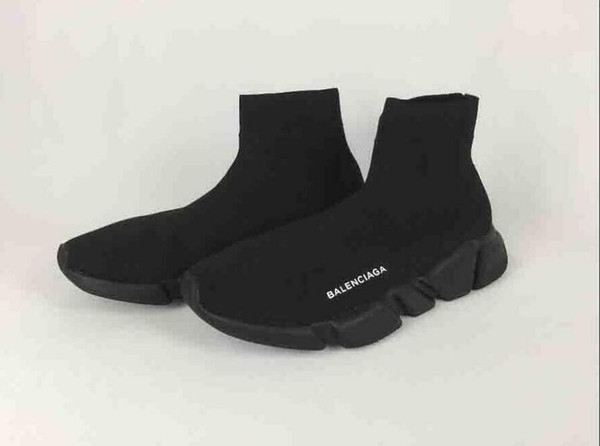 Speed sock high quality Speed Trainer all black Designer shoes men and women sports shoes Speed stretch-knit Mid sneakers ,size Eur 36-45