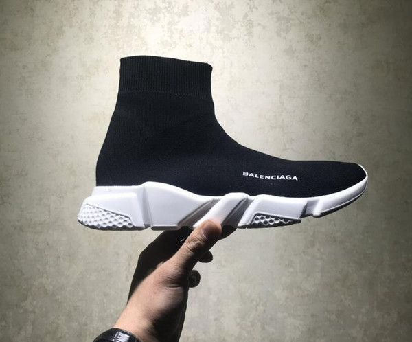 High Quality Unisex Casual Sports Shoes Sock Boots Woman Slip-on Elastic Cloth Speed Trainer Runner Man Designer RUNNING Shoes SIZE 36-45