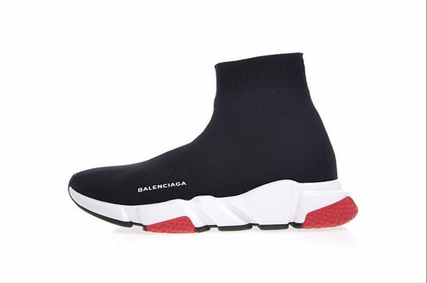 Cheap Hot new High Quality Classic Unisex Casual Shoes Flat Fashion Sock Boots Woman Slip-on Elastic Cloth Speed Trainer Man Shoes Outdoors