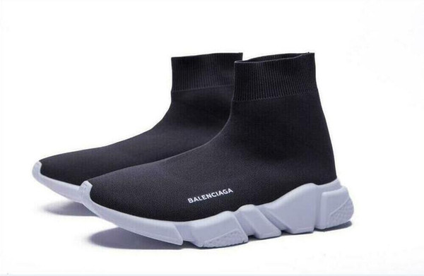 Cheap High Quality Running Sports Shoes Flat Fashion Luxury Sock Boots Woman New Slip-on Elastic Cloth Speed Trainer Man Designer Shoes