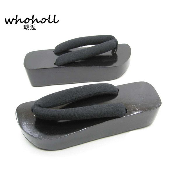 Platform Sandals MAN Women Heel Flip-flops 2017 Japanese Geta Boat Type Clogs Anime Woman Designer Female Cosplay Black