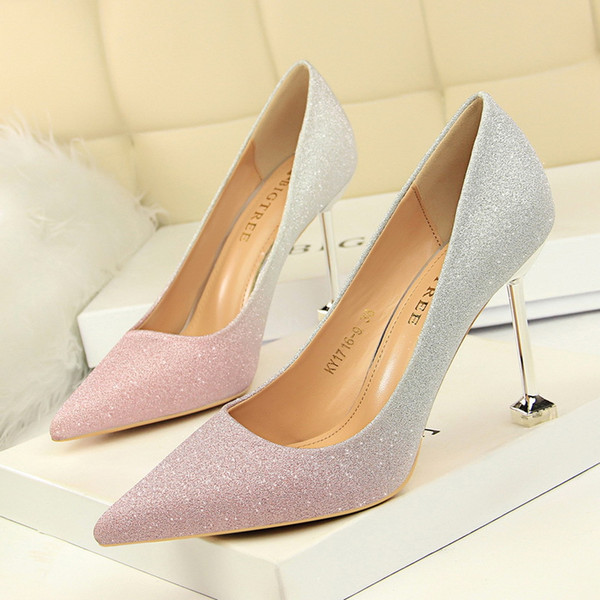 Clubwear Glitter High Heels Lady Dress Shoes Women Heels Pumps Festival Party Wedding Shoes Heels Business Stiletto Formal Pumps GWS394