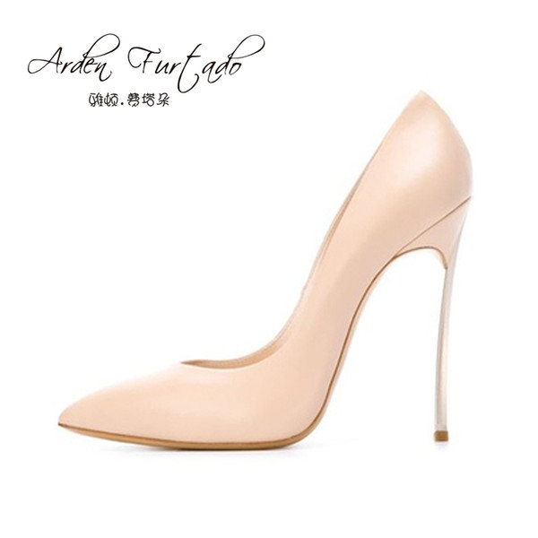 Brand Shoes Woman Red High Heels Pumps 12CM Women Wedding Shoes Black Nude orange yellow white slip-on Shoes pointed toe 12cm