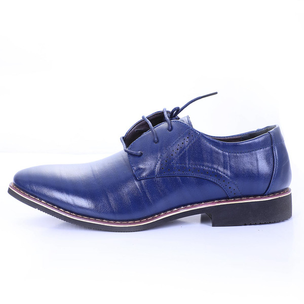 Quality Genuine Leather Men Brogues Shoes Lace-Up Bullock Business Dress Men Oxfords Shoes Male work shoes Formal Sh