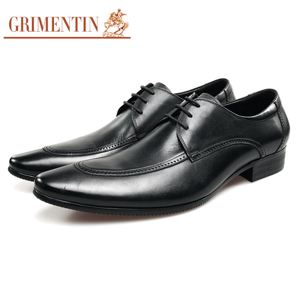 GRIMENTIN Hot sale Italian men oxford shoes fashion designer formal mens dress shoes genuien leather black business wedding male shoes SD