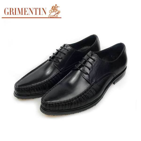 GRIMENTIN brand mens business shoes genuine leather black casual shoes 2017 lace up male shoes size:38-44 o11