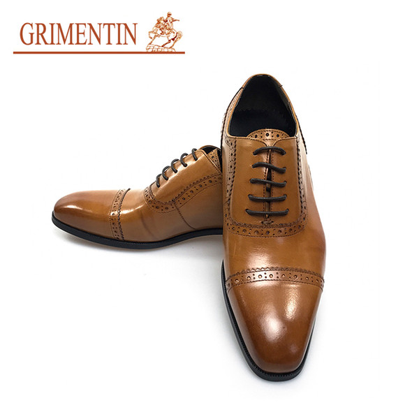 GRIMENTIN Hot sale brand high quality mens shoes Italian fashion designer oxford shoes genuine leather formal business male dress shoes