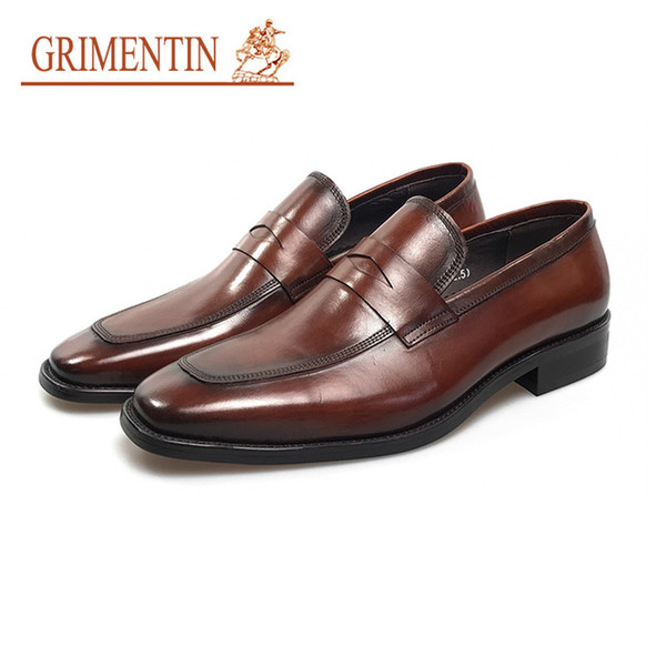 GRIMENTIN Hot sale Italian fashion designer mens dress shoes high quality leather men oxford shoes formal business wedding male shoes YJ