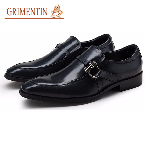 GRIMENTIN Hot sale brand mens shoes Italian fashion genuine leather comfortable 3 colors formal mens dress shoes for office men oxfords