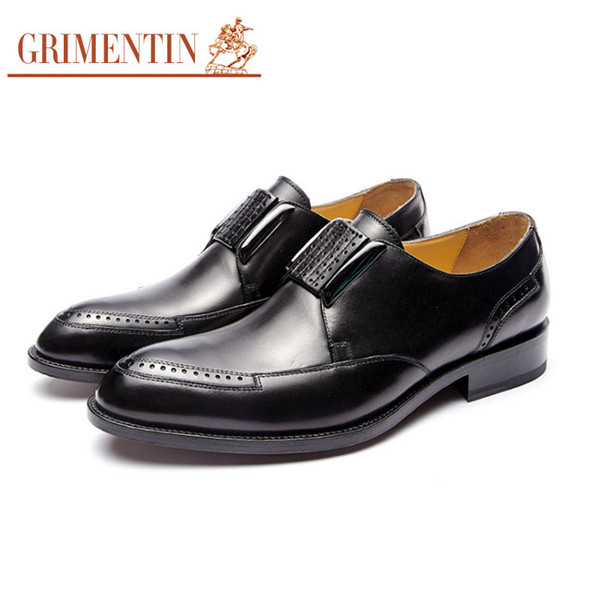 GRIMENTIN Brand custom handmade shoes genuine leather wedding shoes hot sale Italian fashion business formal party men dress shoes size:6-12