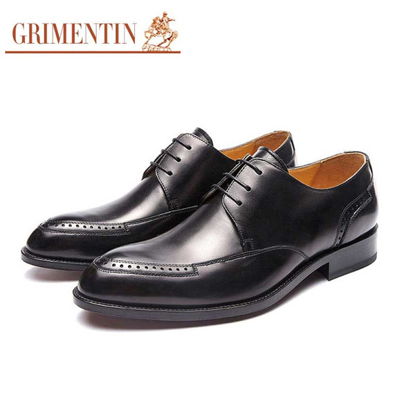 GRIMENTIN Hot sale brand customized handmade shoes genuine leather black brown mens dress shoes fashion business party mens wedding shoes