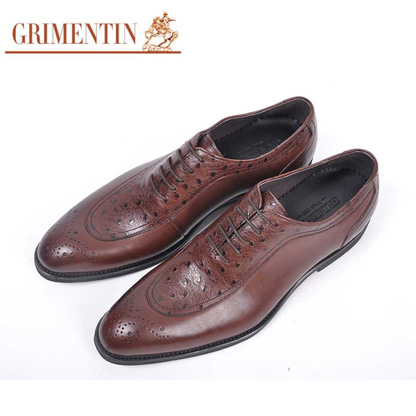 GRIMENTIN Newest hot sale brand men oxford shoes Italian fashion formal mens dress shoes 100% genuine leather wedding business male shoes