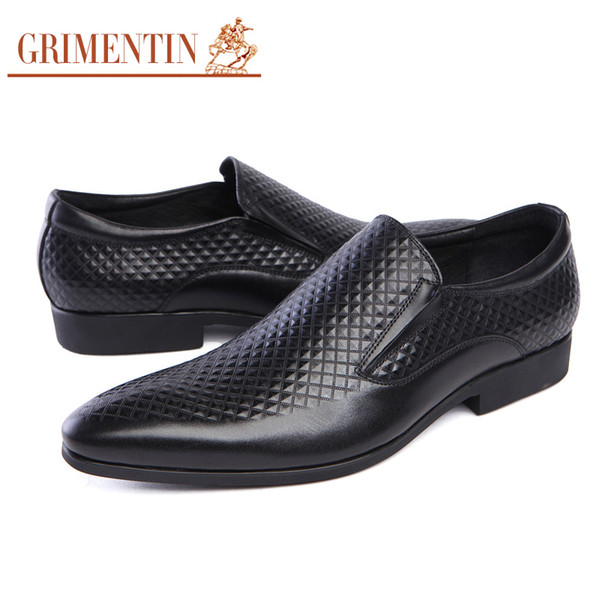 GRIMENTIN Dress mens genuine leather shoes hot sale black brown men oxford shoes Italian fashion wedding business office wedding male shoes