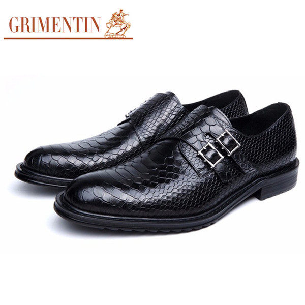 GRIMENTIN Mens genuine leather shoes hot sale oxford sheos Italian fashon designer black brown business office casual male shoes