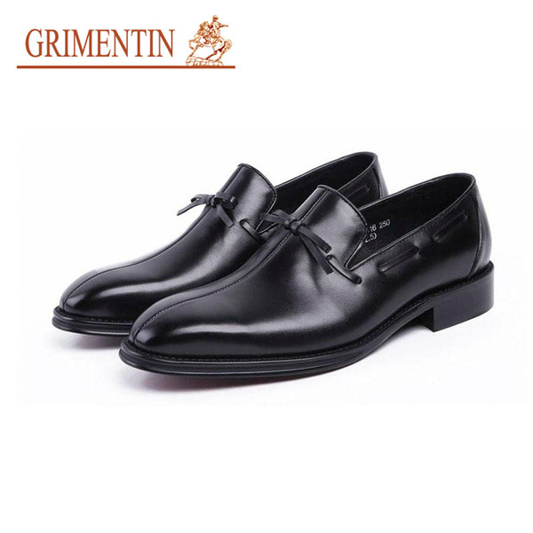 GRIMENTIN Summer Fashion Men Dress Shoes Genuine Leather Italian Classic Slip On Oxford Shoes Hot Sale Leather Wedding Business Men Shoes JM