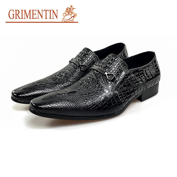 GRIMENTIN Brand men leather shoes Italian fashion designer oxford shoes hot sale genuine leather black formal business mens dress shoes