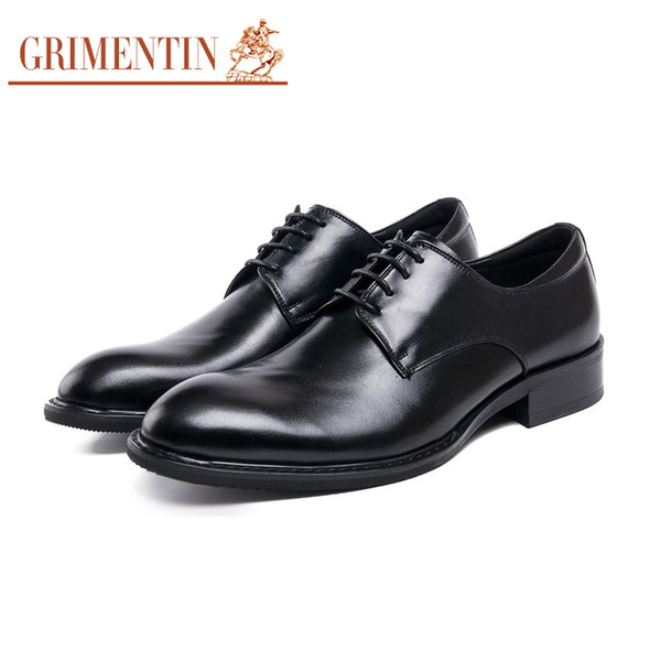 GRIMENTIN Brand high quality genuine leather dress mens formal shoes hot sale black brown oxford shoes Italian fashion business men shoes