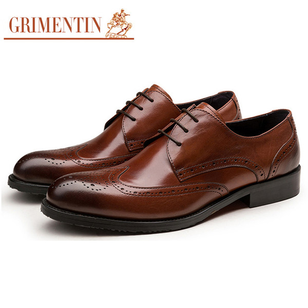 GRIMENTIN Hot sale brand high quality mens oxford shoes Italian fashion designer casual mens dress shoes genuine leather wedding male shoes