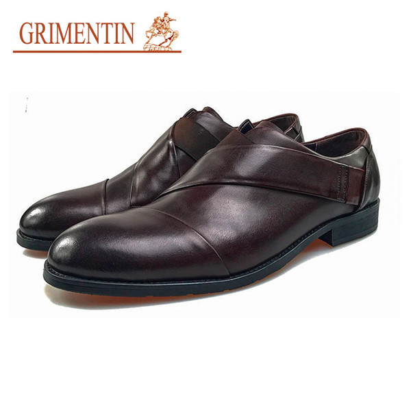 GRIMENTIN New hot sale brand men shoes Italian fashion brown black male oxford shoes 100% genuine leather business casual men dress shoe