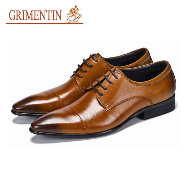 GRIMENTIN Hot sale Italian fashion mens dress shoes newest leather oxford shoes genuine leather formal business office male shoes new