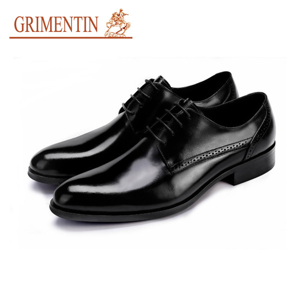 GRIMENTIN Summer Hot sale Italian men oxford shoes Fashion designer formal mens dress shoes genuine leather business wedding mens shoes AST