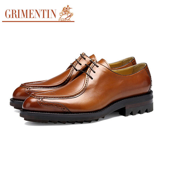 GRIMENTIN Hot sale brand customized handmade shoes 100% genuine leather mens dress shoes Italian fashion business party men wedding shoes