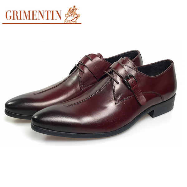 GRIMENTIN Hot sale Italian designer formal mens dress shoes fashion men oxford shoes genuine leather party business wedding men shoes