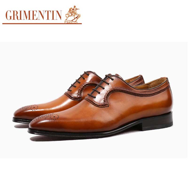 GRIMENTIN Hot sale Italian brand customized handmade mens wedding shoes genuine leather men business shoes fashion party mens dress shoes