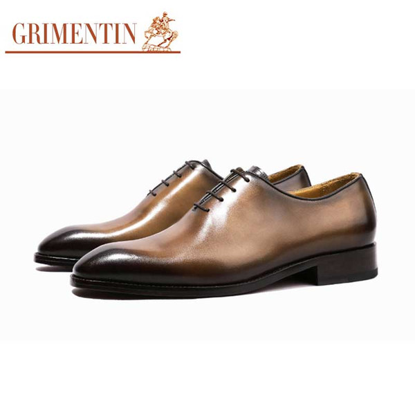 GRIMENTIN Hot sale brand customized handmade shoes 100% genuine leather mens dress shoes fashion designer business party mens wedding shoes