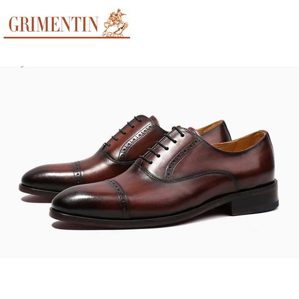 GRIMENTIN Hot sale brand customized handmade mens shoes genuine leather mens dress shoes Italian fashion business party mens wedding shoes