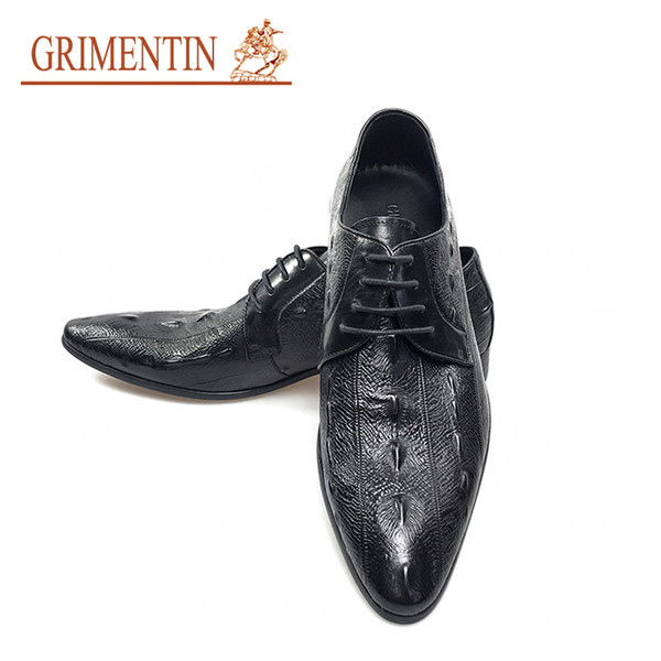 GRIMENTIN Hot sale brand black mens shoes Italian fashion designer oxford shoes genuine leather formal business office male dress shoes