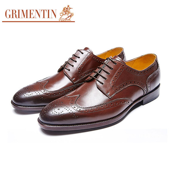 GRIMENTIN Hot sale Italian brand customized handmade male shoes genuine leather mens dress shoes fashion business party men wedding shoes