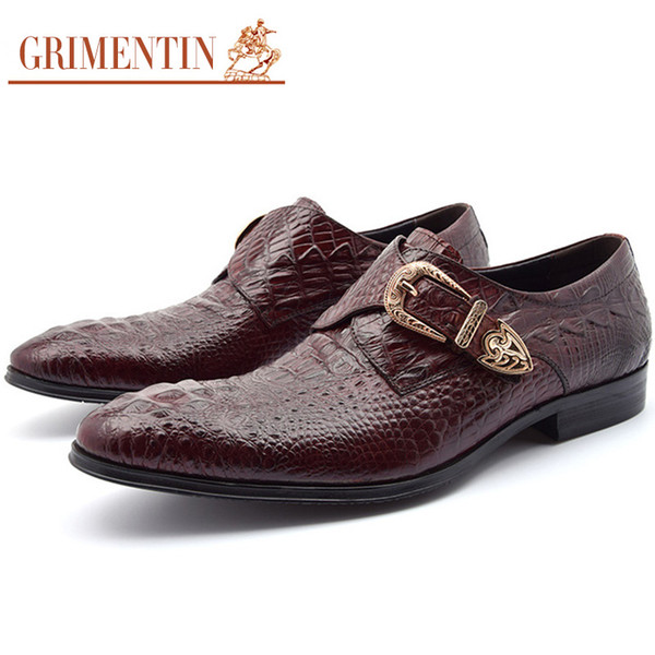 GRIMENTIN Hot sale Fashion Designer Mens Shoes High Quality Brand Formal Men Dress Shoes Genuine Leather Business Office Wedding Male Shoes